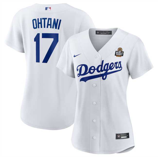 Women's Los Angeles Dodgers #17 Shohei Ohtani White 2024 World Series Cool Base Stitched Jersey(Run Small) Dzhi,We sell and wholesale Women's Los Angeles Dodgers #17 Shohei Ohtani White 2024 World Series Cool Base Stitched Jersey(Run Small) Dzhi on line form chian!